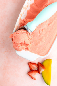 Homemade and Healthy Strawberry Mango Ice Cream
