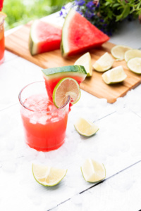 Watermelon Margaritas Served Outdoors on a Summer Patio