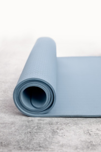 Close up View of a Blue Yoga Mat