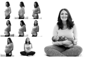 Sequential Portraits of a Pregnant Woman Weekly During Pregnancy Through Birth