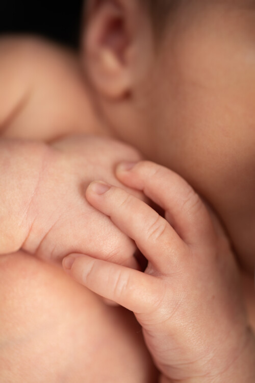Close up View of Tiny Newborn Hands