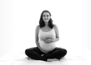 Black and White Portrait of a Beautiful Pregnant Mom at 9 Months