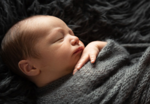 Styled Studio Portraits of a Two Week Old Newborn Infant
