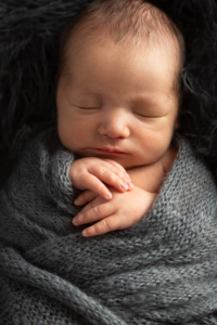 Styled Studio Portraits of a Two Week Old Newborn Infant