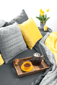 Hygge Spring Bedroom with Tea Served in Bed